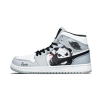 Jordan Air Jordan 1 Ink Painted Dimension Synthetic Leather Abrasion Resistant Abrasion Resistant Mid top 554724-092(Team1171-) 41