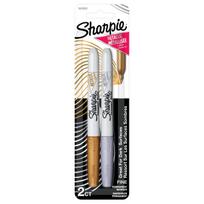 Sharpie Metallic Fine Point Permanent Markers Silver 2/Pkg-Gold & (item) white