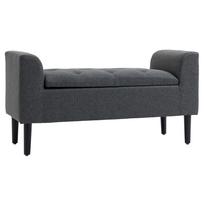 Bench with Storage Space, Upholstered Bench with Linen Look, Wooden Legs, Bed Bench Load Capacity up to 130 kg, for Living Room Bedroom Hallway 116 x 44 x 58 cm