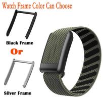 Compatible for Whoop 5.0 Nylon Weave Soft Breathable Adjustable Replacement Wristband for Whoop 5.0 Metal Frame Band Accessories WHOOP 5.0&No Frame black