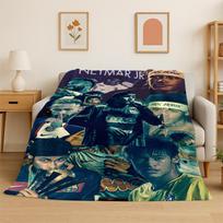 Football N-Neymar Sport Star Soft Flannel Throw Blanket,Cozy Blanket for Bed,Couch,Sofa,Bedroom,Living Room,Travel,Picnic kids Size: 75*100cm, Weight: 230 GSM