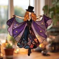 Home Decor Window Pendant Dancing Lady Hanging Suncatcher Colorful Hanging Ornaments  Patio Type J