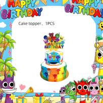 Sprunki Children's Birthday Outdoor Holiday Party Decoration Cute Cake Topper Balloon Banner Spiral Surprise Decorations