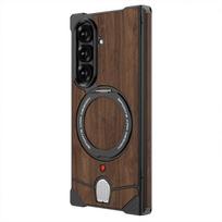 Samsung Z Fold8 Ultra riešuto spalvos metalinis berėmis telefono dėklas DY05 Samsung Z Fold8 Wide Fold [Walnut Version] black