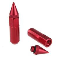 20 x M12XP1.25 Spiked Aluminium Alloy Car SUV Wheel Hub Nuts Tire Screw Lugs Red brown