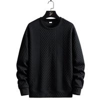 Autumn Winter Round Neck Solid Casual Sweater Male Jacquard Fashion All-match Bottomed Knitting Pullover Top Men M juoda