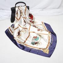 Fashion Square Scarf Women's Scarf Bib Tie Scarf Beach Towel Silk Hijab  90 * 90cm KTB 02 beige