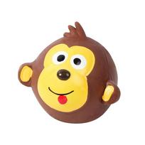 Pet Toy Latex Vocalizing Monkey Head Frog Toy Puppy Toy Venting and Relaxing Dog Toy Monkey header kick yellow