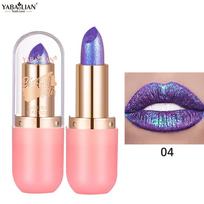 Metalinis violetinis chameleono lūpdažis, keičiantis spalvą, matinis, blizgus, deimantinis lūpdažis, vandeniui atsparus, perlamutrinis blizgesys, seksuali makiažo priemonė 04 beige