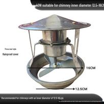 Powerful Household Chimney Draft Fan: Anti-Backdraft Smoke Extractor & Ventilation for Stove gray