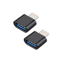 2 vnt didelės spartos C tipo keitiklis į moterišką USB OTG keitiklį, skirtą „Flash Drive“ pelei juoda