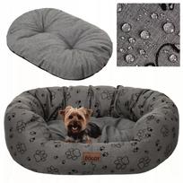 Šuns guolis Doggy Amazing L 75x60 cm - pilkas su pėdučių raštu