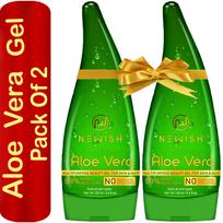 Newish 99% Pure Aloe Vera Gel for Face, Skin & Hair - 130ml (Pack of 2) Ultimate Gel For Glowing Skin | For Both Men and Women beige