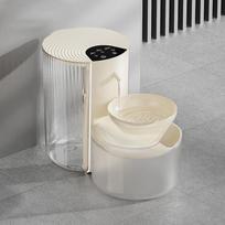 Wireless 3L Smart Pet Water Fountain, Separate Dirty & Clean Water Design, Pourable Automatic Water Dispenser For Cats Cream Color