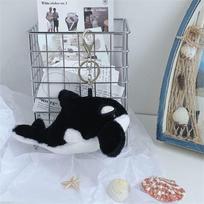 12cm Dolphin Seal Killer Whale Plush Keychains Marine Animal Stuffed Toy Pendant Cute Mini Ocean Series Aniaml Toys Small Gifts gray