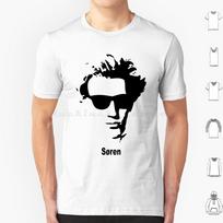 Soren Kierkegaard Sunglasses Portrait T Shirt Cotton Men Women DIY Print Soren Kierkegaard Sunglasses Portrait Philosopher L white