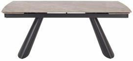Valgomojo stalas Vince, juoda sp./marmuro sp./ruda sp., 180 - 238 cm x 90 cm x 75 cm