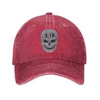 Vintage Stones 316 Steve Austin Cold Baseball Caps Unisex Distressed Washed Sun Cap Wrestling Skull Outdoor Adjustable Hats Cap Adjustable pink