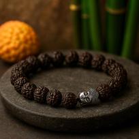 Rudraksha Buddha Mala Bracelet Dark