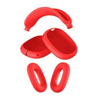 Ausinių dangtelis AirPods Max pilnai apsaugantis dėklas minkšto silikono dangtelis atsparus įbrėžimams ir prakaitui tikslūs išpjovimai ausies pagalvėlės galvos juostos apsauga U white