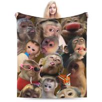 Juokingas beždžionės animacinis pledas Super minkštas šiltas pledas lovai 50x60 colių Įvairių dydžių lovatiesė 75x100cm (30x40inch) black