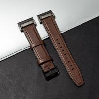 22mm 26mm leather band For Garmin Watch Fenix 8 E 47mm 51 7 7X 6 6X 5X Plus 945 Slub Pattern smartwatch strap sport wristband 22mm gray