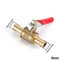 Universal 1/4 Small Valve 6/8/10/12mm Hose Barb Inline Brass Water Oil Air Gas Faucet Shutoff Fuel Line Ball Valve Pipe Fittings OD6mm