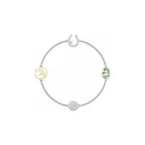 Swarovski Mixed Green Plated and Clear Crystal Wish Bracelet White Women's White S balta