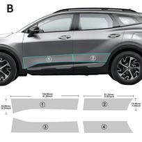TPU dažų apsauginė plėvelė KIA Sportage NQ5 2022 2023 2024 Priekiniams žibintams Durų Trikampiui PPF 8.5mil Door Triangles 4pcs / with too juoda