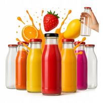 45 x KUBUŚ 500ml stikliniai buteliai sultims, sultims, vandeniui, stiklinis butelis 500