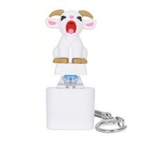 Rechargeable Screaming Goat Key Chain Sound-Effect Sounding Key Ring  Claw Machine Goat white
