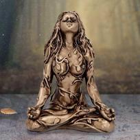 Mother Earth Statue Mini Gaia Fairy Decorative Buddha Statue Decorative Figurines Goddess Healing Chakra Meditation Home Decor gray