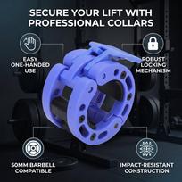 50mm Barbell Collar Clamp Professional Weight Bar Collar Clip for Weightlifting Powerlifting Blue