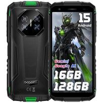 DOOGEE Fire3 Pro Atsparus Išmanusis Telefonas Android 15, 16GB+128GB/2TB, 8350mAh, 5.5  HD+ Ekranas, 16MP+8MP, Dvi SIM Kortelės 4G/NFC/IP68/OTG/VEIDO ID/GPS/Widevine L1 žalia