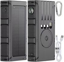 Atsarginis maitinimo šaltinis ("Power Bank") Saulės išorinė baterija 36000 mAh su 8 x USB, USB-C PD ir žibintuvėliu, Saulės išorinė baterija 36000 mAh su 8 x USB, USB-C PD ir žibintuvėliu