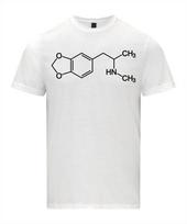MDMA Molecular T-shirt MDIoxymethamphetamine E Bone Formula Shirt Personality Deconstructed Casual Street Short Sleeve Tops S white