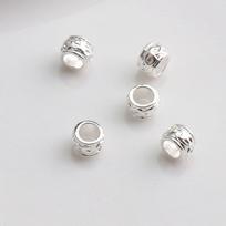 14K Gold Filled Large Hole Barrel Bead Spacer for DIY Jewelry Making white