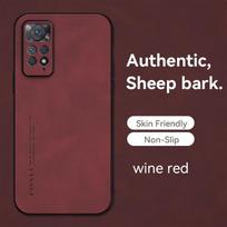 Sheepskin Leather Case For Xiaomi Redmi Note 12 12S 12C 11 11S 10 10A 10C 9 9A 9C 9T A1 Plus Note13Pro Luxury Matte Back Cover Redmi Note12Pro 5G brown