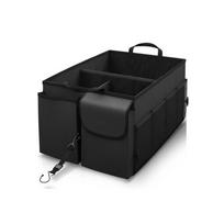 Large Capacity 68L Multiple Compartment Car Storage Box Foldable Design For SUV Sedan Truck Vehicle Organization Travel 1 black
