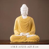 The Buddha statue of Sakyamuni and the Great Sun Buddha for home living room worship, office decoration, craft gifts and ornamen beige