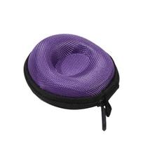 Watch Travel Case, Single Watch Box with Aluminium Zipper for Storage, Cushioned Round Portable Watch Case,Fits All Wristwatches 1 slots violetinė