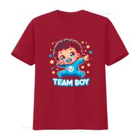 Team Boy Baby Gender Reveal Party Announcement T Shirt vintage Washed Stylish graphic Soft designer clothes Casual Comfortable S