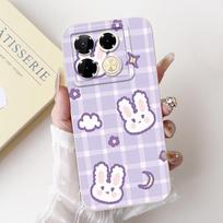Soft Silicone Phone Case For Infinix Note 40 Pro 4G 5G Note40 Pro+ 40x Funda Cartoon Animals Flower Fashion Printed Back Cover Infinix Note 40 4G white