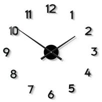 Creative Wall Clock Stickers Modern Brief Retro Wall Clock Living Room Aesthetic Kitchen Design Clocks Luxury Home Decoration (as the picture,20 Inch) black