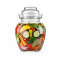Marinuotų agurkų fermentavimo indas, stiklinis, su vandens sandarikliu, 10 l, 2,5 L