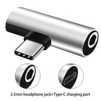 Usb Type-C To 3.5 Mm Headphone Metal Adapters Charging Splitter With Aux Audio Jack To Multiple Phone Models Charging/Music/Call sidabras