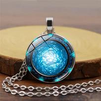 Stargate Atlantis Time Women's Versatile Accessories Retro Pendant Necklace 50cm(Necklace Size) blue