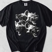 Four Hyena Retro Graphic T-Shirt, Vintage Dark Animal Tee S