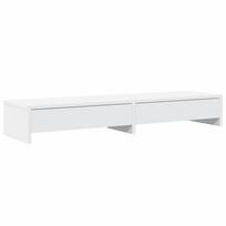 Dual Monitor Stand with Drawers White 100 x 27 x 15 cm Engineered Wood