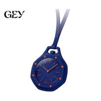 Steampunk Pocket Watch Colorful Octagonal Watch, Mechanical Quartz Analog Hollow Case Lightweight Necklace with Faux Leather Strap for Men Women blue